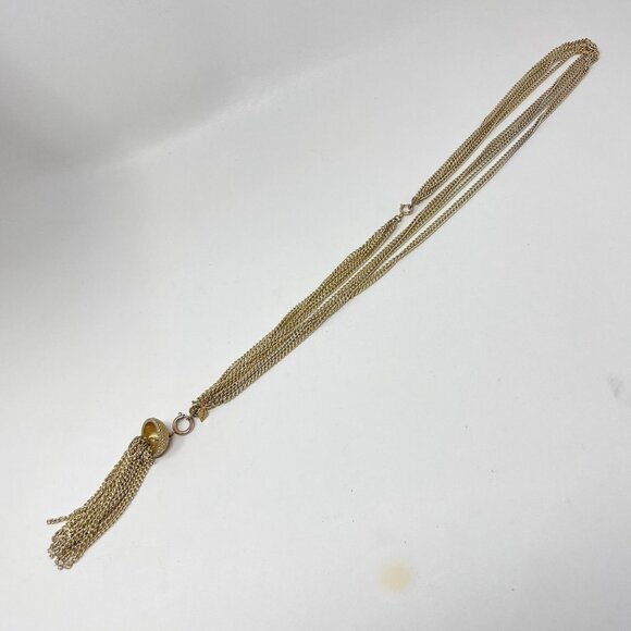 Sarah Coventry Long‎ Tassel Necklace Convertible Adjustable Gold-Tone Vintage - Picture 2 of 9